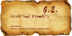 Gilányi Elemér névjegykártya